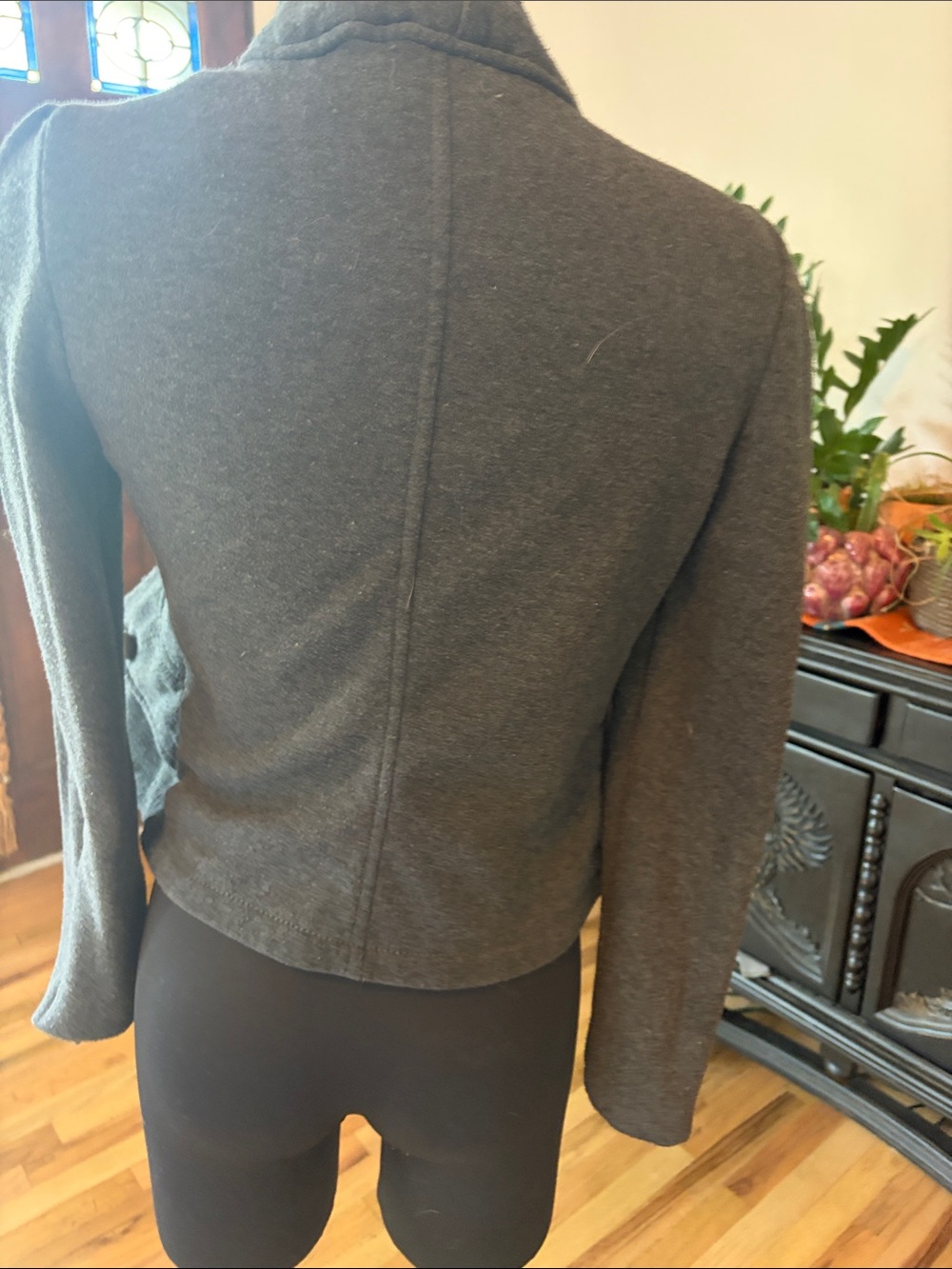 Modcloth grey Ruffle Zip Blazer - Picture 2 of 3